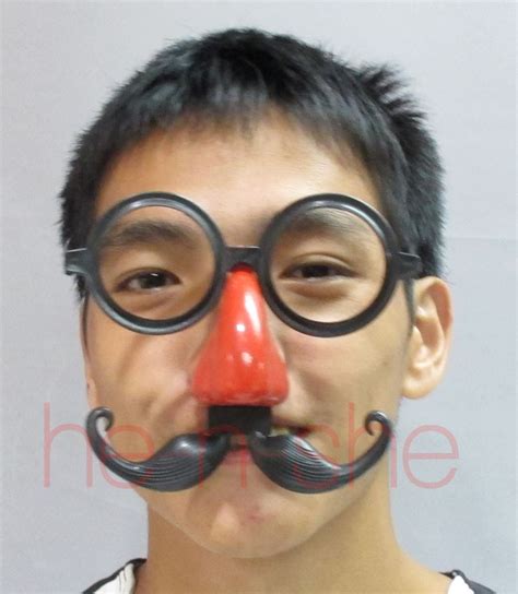 Halloween Eye Glasses With Big Red Nose And Mustache Mask 8804