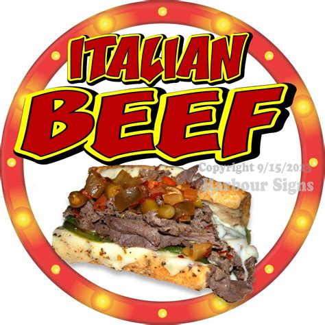 Italian Beef Decal Food Truck Concession Vinyl Sticker C2 Harbour