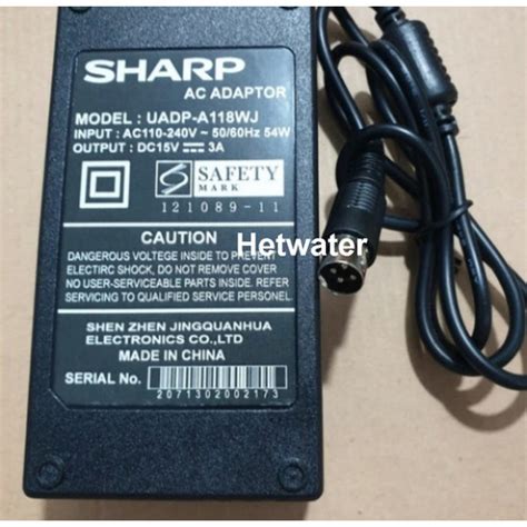 Jual Adaptor TV LED Sharp AQUOS UADP 118WJ 15V 4 Pin Original Best