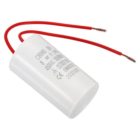 Uxcell CBB60 8uF Running Capacitor AC 450V 50 60Hz With 2 Wires 12cm