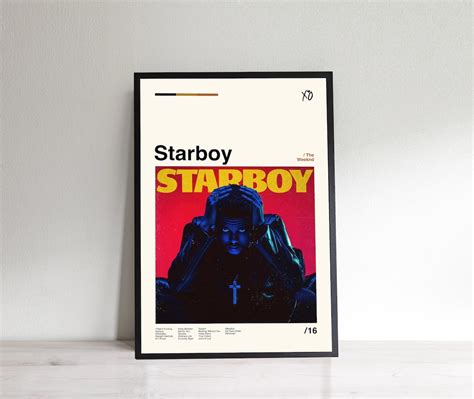 Music Poster Starboy The Weeknd Album Poster Tracklist Etsy