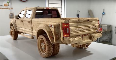 Wooden Ford F Super Duty Is Amazingly Realistic Video