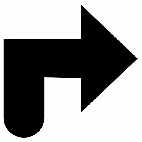 Arrow Direction Down Hint Right Turn Upright Icon