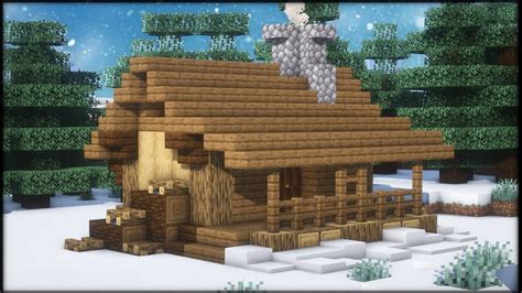 Minecraft Let S Make A Winter Cabin Minecraft Tutorial Youtube