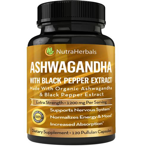 Ashwagandha Supplement Made With Organic Ashwaganda Root Powder 1200mg