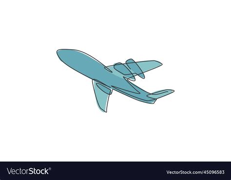 Airplane icon continuous one line draw of flying Vector Image