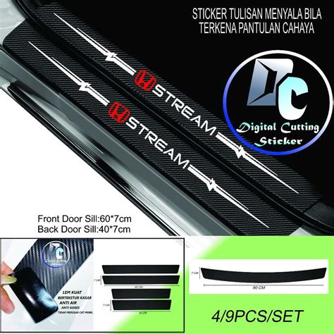 Jual Stiker Carbon D Sticker Mobil Honda Stream Sill Plate Honda