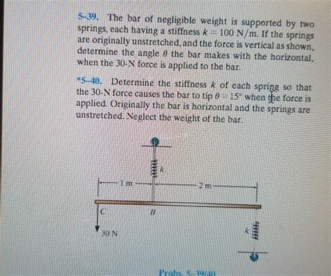 Solved The Bar Of Negligible Weight Is Supported By Chegg