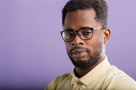 Closeup Portrait Of American Man Indoor Stock Photo Image Of