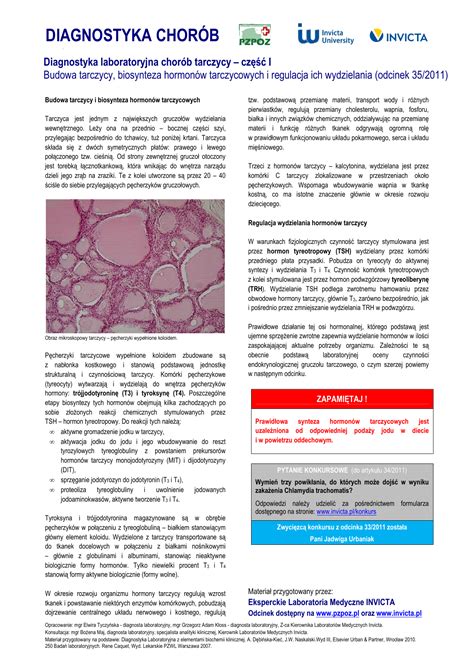 Odcinek 35 Diagnostyka laboratoryjna chorób tarczycy cz I