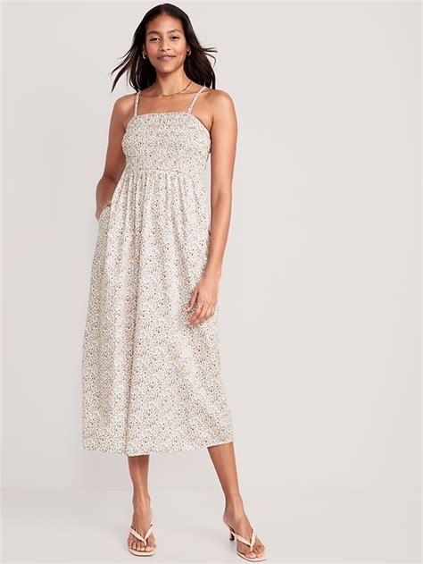 Fit And Flare Smocked Maxi Cami Dress Old Navy