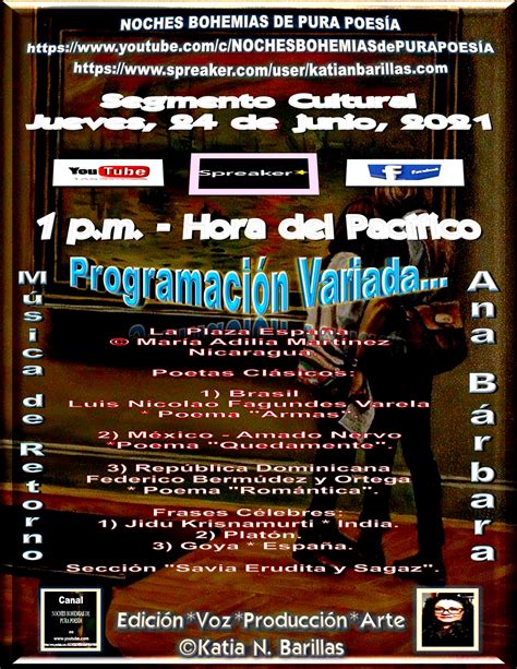 Programación NBPP semana del 21 de junio 2021 Mundo Poesía Foros