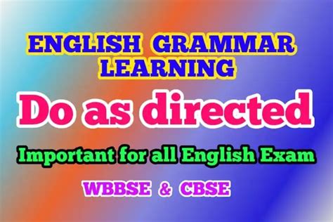 Do As Directed English Grammar Questions With Answers