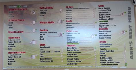 Menu At Ann S Best Creole Soul Food Restaurant Richland