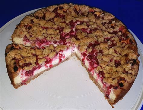 Käsekuchen Johannisbeer Käsekuchen mit Streuseln