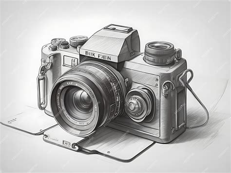 premium ai image  sketch camera vector art illustration