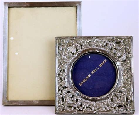 Antique Sterling Silver Rococo Plain Photo Frames 1906 1922