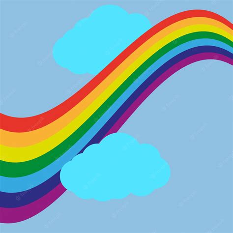 Premium Vector | Cartoon rainbow clouds. beautiful colorful space ...