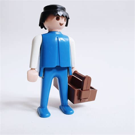 Playmobil Adult Man 1974 Geobra Black Hair Blue Top And Bottoms Etsy