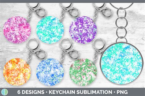 Tie Dye Keychain Bundle Keyring Sublimation Designs By Enliven