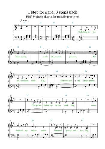 1 Step Forward 3 Steps Back Free Sheet Music By Olivia Rodrigo