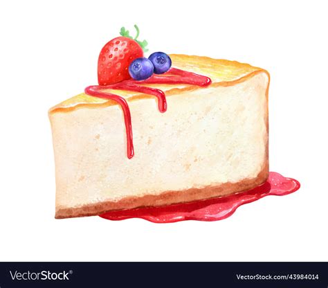 Watercolor Isolated Of Cheesecake Royalty Free Vector Image