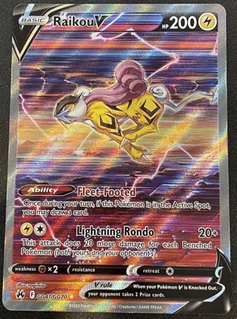 Pok Mon Tcg Raikou V Crown Zenith Galarian Gallery Gg Gg Holo