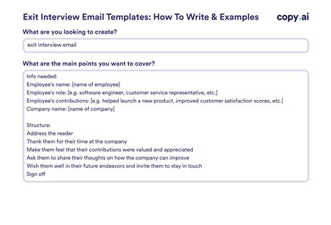 Exit Interview Email Template