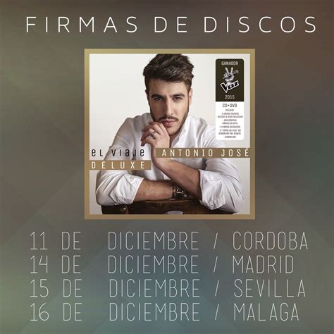 Música en todo su esplendor Gira de firmas de Antonio José y nuevo álbum