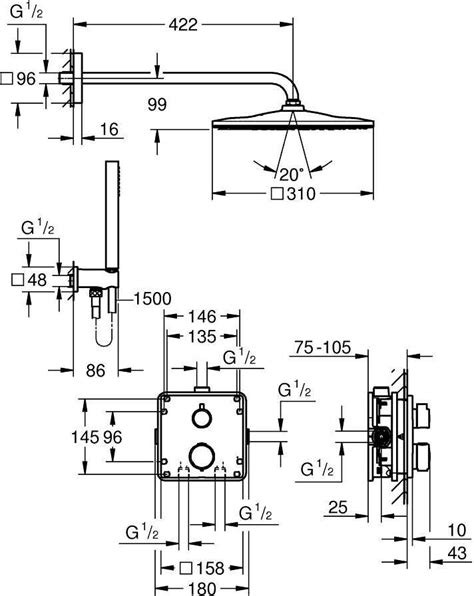 GROHE Precision Thermostat Unterputz Duschsystem Mit Vitalio Rain Mono