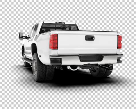 Camioneta blanca sobre fondo transparente ilustración de renderizado 3d