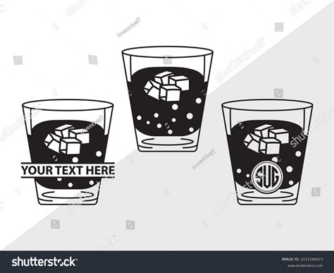 Shot Glass Monogram Printable Vector Illustration Stock Vector Royalty Free 2151146473