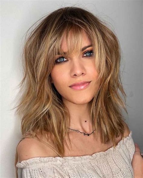 44 Trendy Ideas For Shoulder Length Layered Hair With Bangs Layered