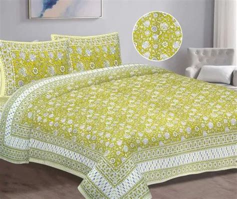 Hkf Floral Print Jaipuri Printed Cotton Bed Sheet Type King At Rs