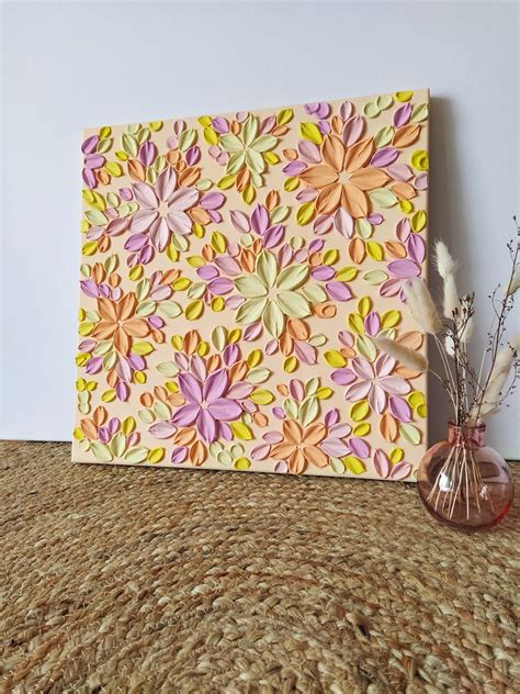 Textured Painting. Texture Floral Art. Textured Flower - Etsy