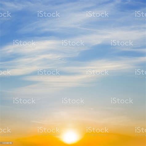blue sky  clouds   sunset natural dramatic sunset background