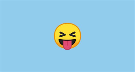 Cara Con Ojos Cerrados Y Lengua Fuera Emoji On Google Noto Color