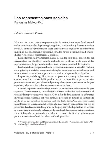 Las Representaciones Sociales