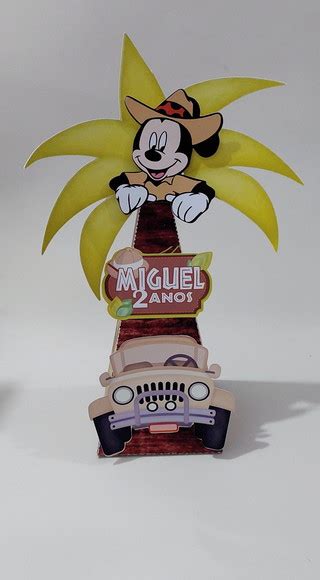 Caixa Cone Mickey Mouse Safari Elo Produtos Especiais