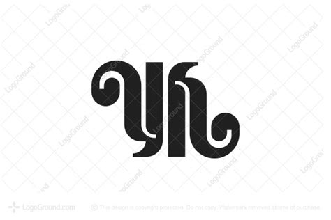 Letters Y H Monogram Typography Logo