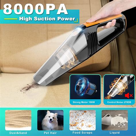 Portable Car Vacuum Cleaner High Power Pa W Dc V Ft