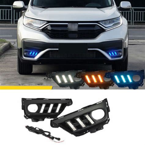 For Honda Crv Cr V Led Drl Front Fog Light Lamp Color Turn