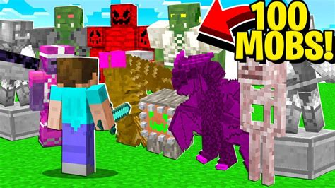 Fighting 100 NEW Minecraft Mobs Minecraft Addon Mod YouTube