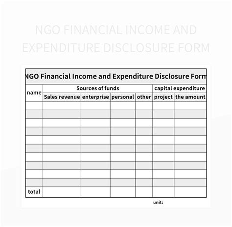 Free Disclosure Form Templates For Google Sheets And Microsoft Excel