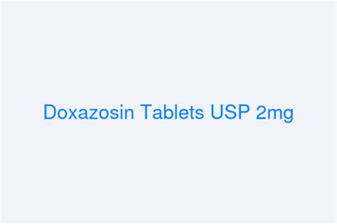 Doxazosin Tablets USP 2mg