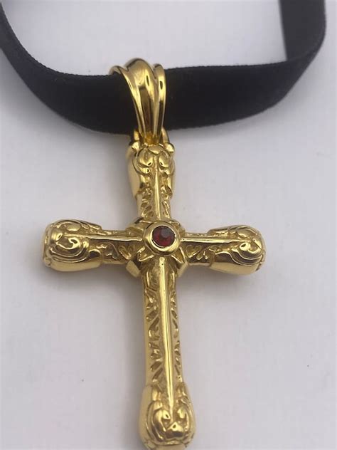 Vintage Celtic Gold Stainless Steel Cross Pendant Nec Gem