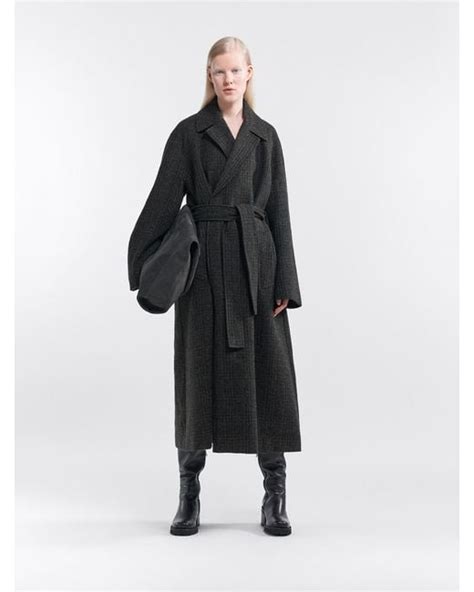 Filippa K Wool Ayla Check Coat In Grey Gray Lyst