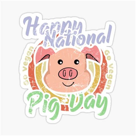 Pegatina Feliz Dia Nacional Del Cerdo De Noahs Shop Redbubble