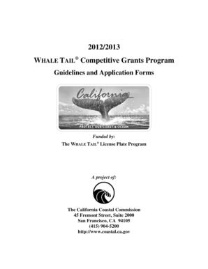 Fillable Online Coastal Ca 2012 2013 WHALE TAIL Competitive Grants