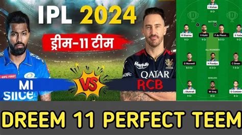 MI Vs RCB Dream11 Team Today Prediction RCB Vs MI Dream11 Fantasy